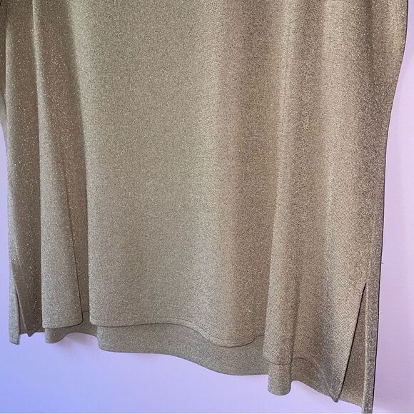 Misook 2X Knit Tank Top Double Scoop Neck Tan Metallic - Picture 7 of 7